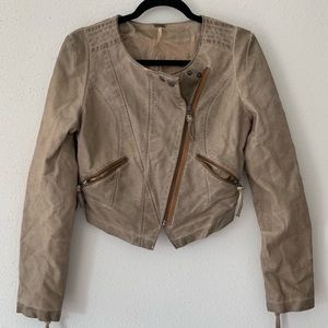 Free people cropped Moto jacket